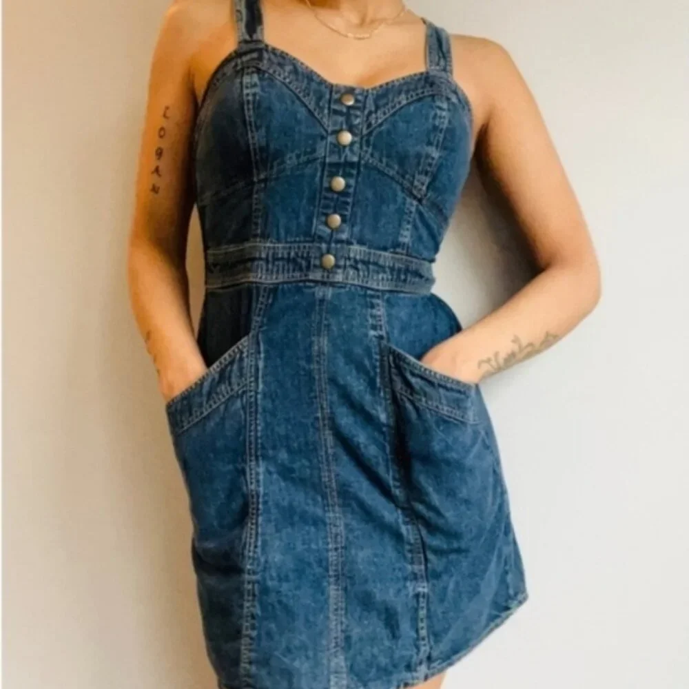 Jopna Denim Dress | Juniors Large/Women's Small - Picture 1 of 6